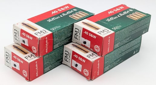 190 Rnds of Sellier & Bellot 40 S&W 180gr FMJ Cartridges