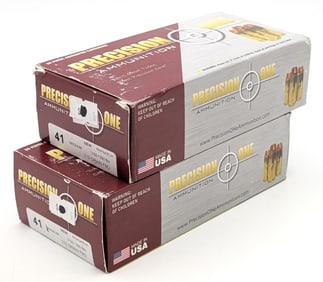 100 Rnds of Precision Ammunition 41 Mag 210gr FMJ Cartridges
