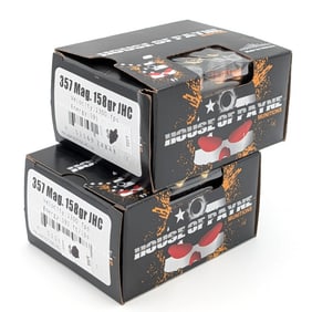 40 Rnds of House of Payne 357 Mag 158gr JHC Cartridges