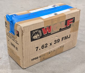 1000 Rnds Wolf 7.62x39mm FMJ Cartridges