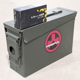 1000 Rnds of Igman 9x19mm Luger 124gr FMJ Cartridges w/ Ammo Can