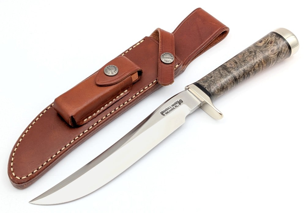 Randall Model 3 7in Birds Eye Maple Hunter Knife w/ Sheath