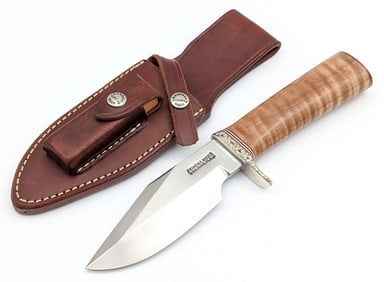 Custom Engraved Randall Model 19 5in Maple Bushmaster Knife w/ Sheath