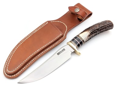 Randall Knife Society Model 27 Stag Trailblazer Knife w/ Sheath