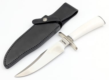 Custom Engraved David Perdue Randall Nordic Special Ivorite 12" Bowie Knife w/ Sheath
