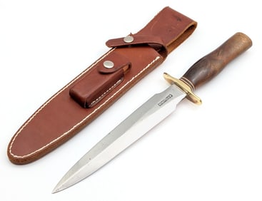 1990's Randall Model 2 8in Desert Ironwood Fighting Stiletto w/ Sheath