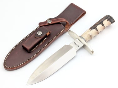 Randall Finger Groove Stag Tom Clinton Special Knife w/ Sheath