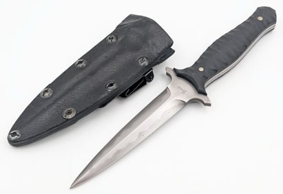 Ben Seward Custom Laminated Damascus Boot Knife w/ Sheath