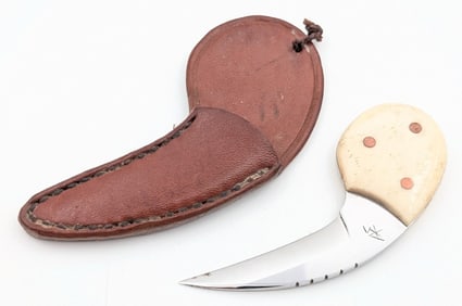 Custom Possibly Rich McDonald Smooth Bone Raptor Talon w/ Sheath