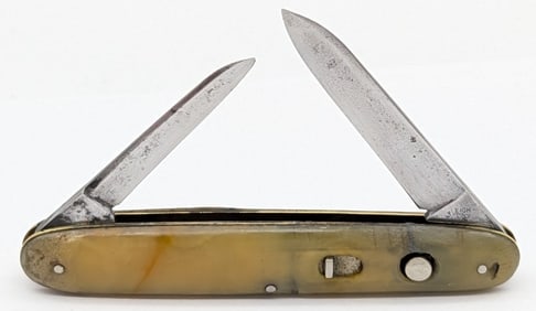 Shapleigh Marbled Celluloid 2-Blade Switchblade Knife