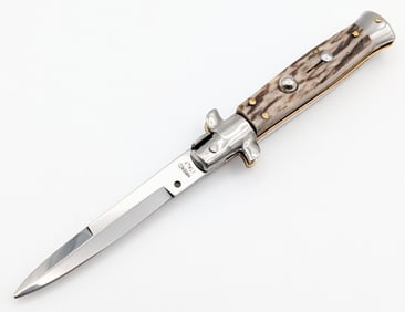 Dolphin DM Stag Pick Lock Switchblade Knife