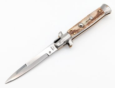 Dolphin DM Stag Pick Lock Switchblade Knife
