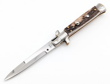 Dolphin DM Stag Pick Lock Switchblade Knife