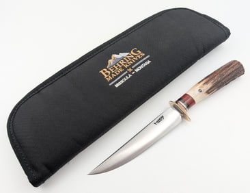 Jim Behring Jr Pinned Stag Fillet Knife w/ Sheath