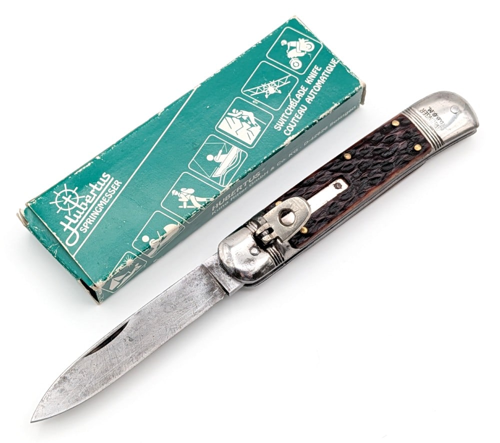 Rich Herder Hubertus Solingen Springer Lever Lock Switchblade w/ Box (1 of 9)