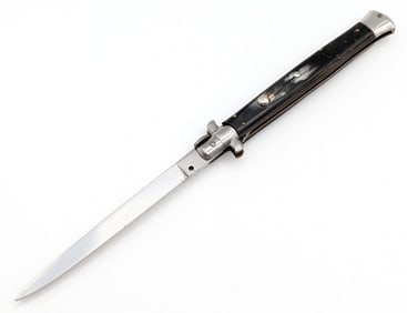 13in Inox Buffalo Horn Swing Bolster Switchblade Knife