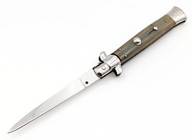 9in Rostfrei Italian Horn Handle Swing Guard Switchblade