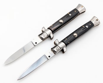 (2) 8in Rostfrei Italian Horn Handle Stilettos