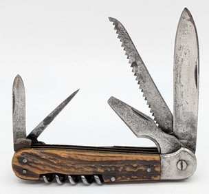 Antique Erwin Jay Germany 5-Blade Stag Utility Knife