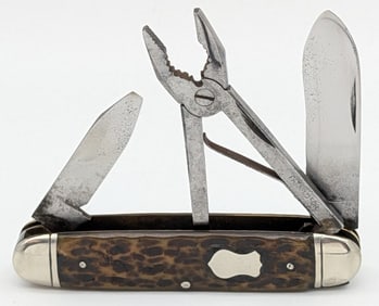 Antique Valley Forge Cutlery Co. Jigged Bone Utility Jack Knife