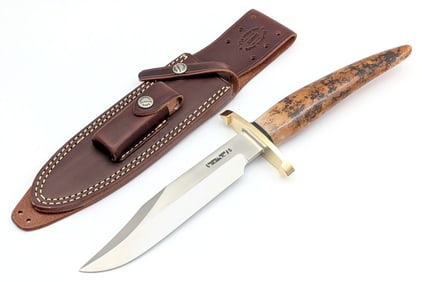 Randall Model 14 Fossilized Walrus Tusk Attack Knife w/ Sheath