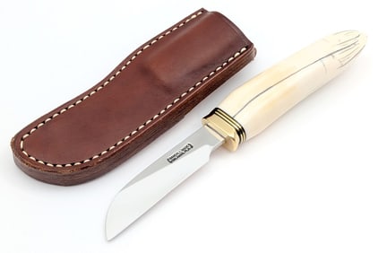 Randall Cattleman Custom FWI Exotic Fossilized Walrus Sheepsfoot Knife w/ Sheath