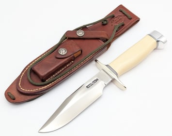 Randall Model 15 White Micarta Airman Knife w/ Sheath