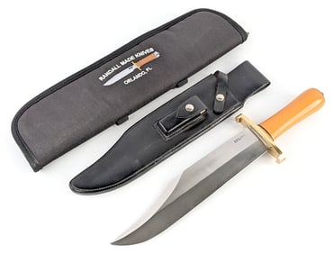 Randall Model 12 Westinghouse Yellow Micarta Smithsonian Bowie Knife w/ Sheath & Case