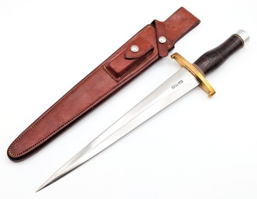 1970's Randall Model 13 Arkansas Toothpick w/ Rough Back Sheath