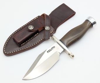 Randall Model 19 Custom OD Green Micarta Bushmaster 5in Fixed Blade Knife w/ Sheath