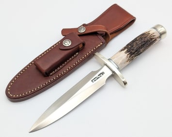 Randall Model 2 6C Stag Fighting Stiletto Knife w/ Sheath