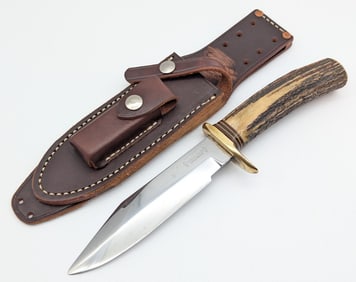 Randall Solingen Steel Stag Model 15 Kit Knife w/ Replacement Sheath