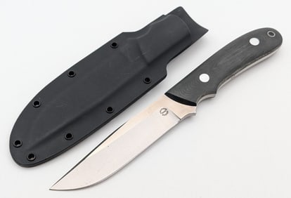 Dozier Knives Gray Canvas Micarta KS-3 Professional Guides Knife w/ Kydex Sheath