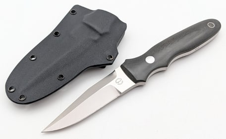 Dozier Knives Black Micarta KM-6 Arkansas Toothpick w/ Kydex Sheath