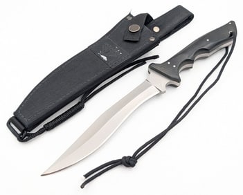 Paragon Cutlery Black Linen Micarta Tactical Fighter w/ Sheath