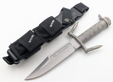 Buck Knives Buckmaster 184 Survival Hunting Knife w/ Sheath
