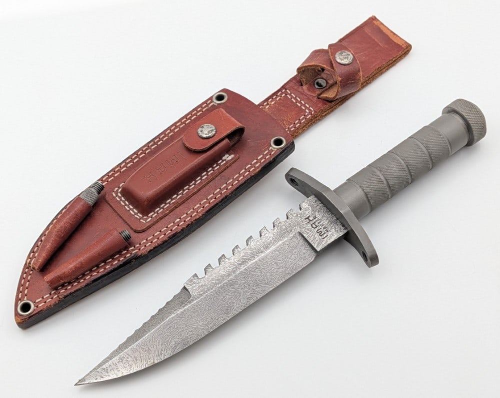 IMAX Master Damascus Survival Bowie Knife w/ Sheath (1 of 9)