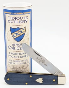 Great Eastern Cutlery Smooth Blue Linen Micarta Jack Knife 394124 w/ Tube