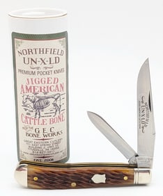 Great Eastern Cutlery Antique Yellow Bone Dogleg Jack Knife 488224 w/ Tube