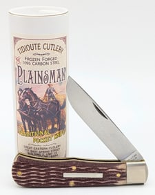 Great Eastern Cutlery Stained Muslin Micarta Jumbo Trapper 725124 w/ Tube