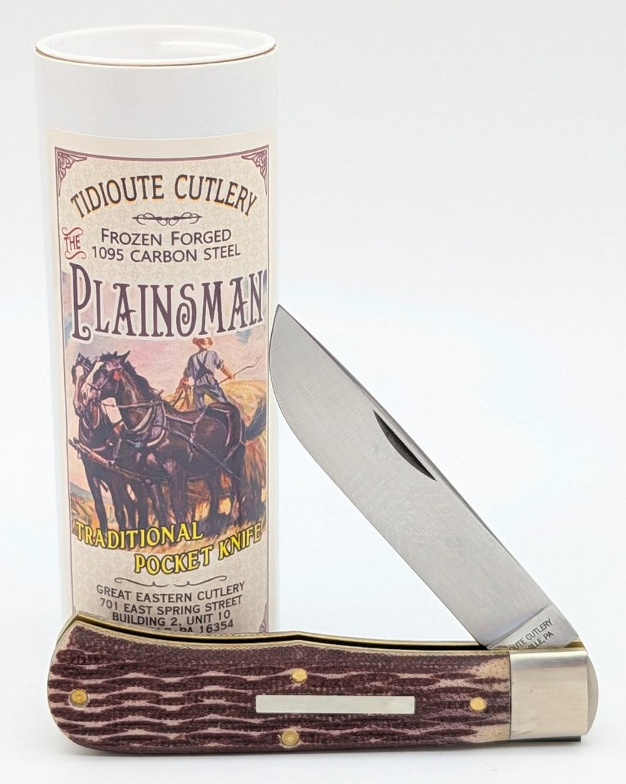 Great Eastern Cutlery Stained Muslin Micarta Jumbo Trapper 725124 w/ Tube (1 of 4)