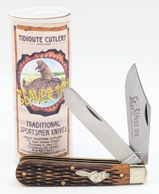 Great Eastern Cutlery Jigged Brazilian Cherry Wood Jack Knife 391224 w/ Tube