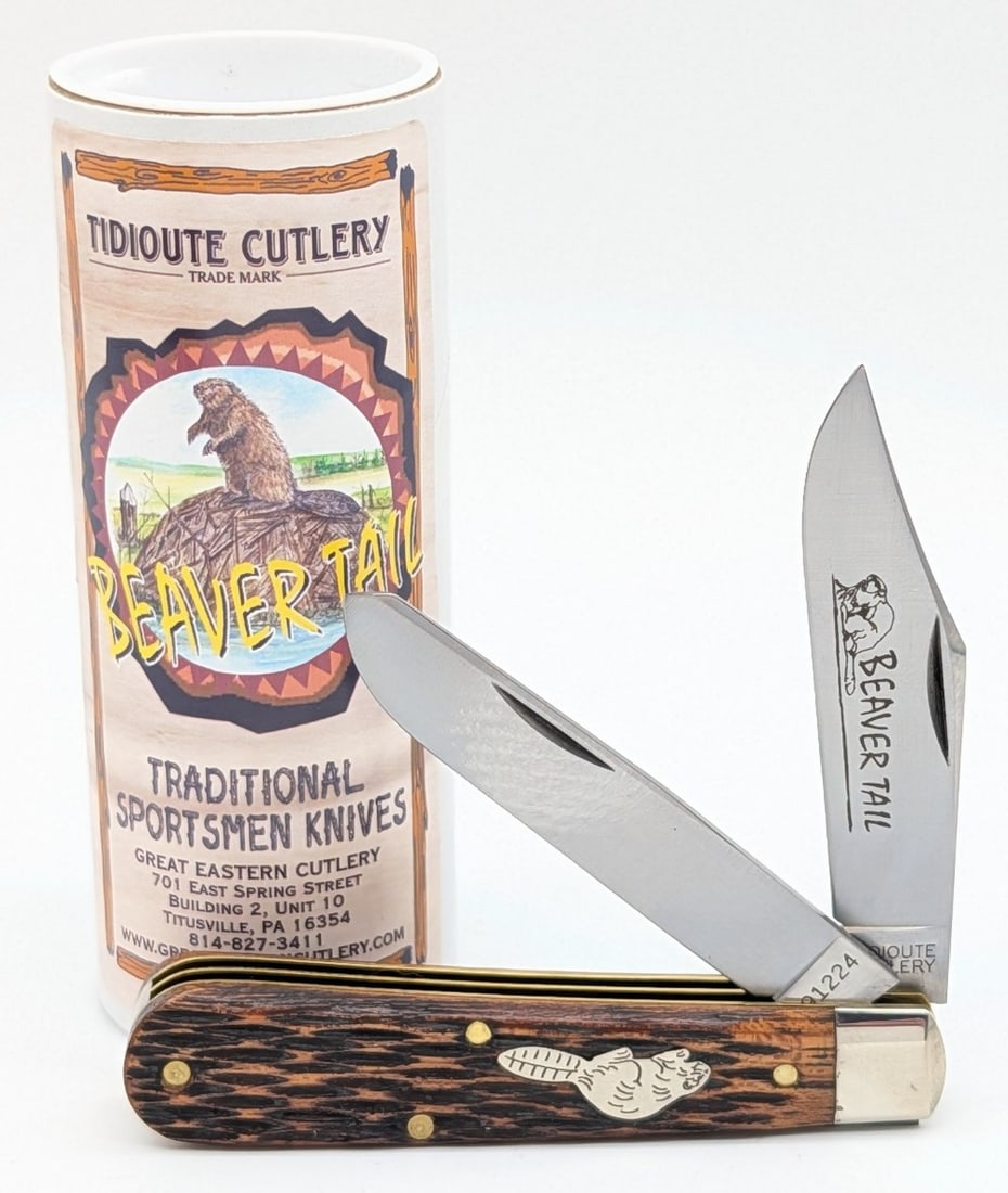Great Eastern Cutlery Jigged Brazilian Cherry Wood Jack Knife 391224 w/ Tube (1 of 4)