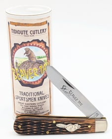 Great Eastern Cutlery Jigged Brazilian Cherry Wood Pocket Knife 394124 w/ Tube