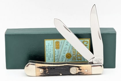 2010 Canal Street Cutlery Texas Knife Club Sambar Stag Trapper w/ Box