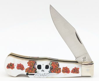 David Yelowhorse Sabo Custom Mother of Pearl Rose & Dagger Jumbo Trapper