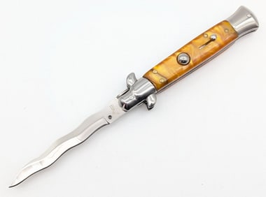 8.75in AKC Italy Kriss Marbled Synth Swing Bolster Switchblade