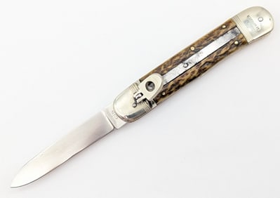 CS Rostfrei Stag Springer Leverlock Switchblade