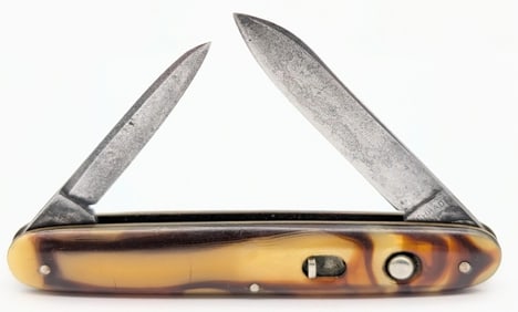Schrade Cut Co. Butter & Molasses Celluloid 2-Blade Switchblade Knife