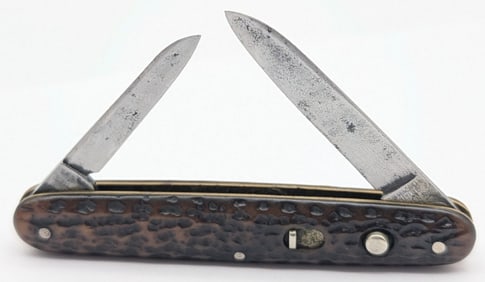 Schrade Cut Co. Jigged Bone 2-Blade Switchblade Knife